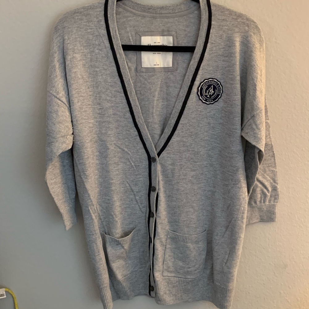 Abercrombie & Fitch Gray Cardigan